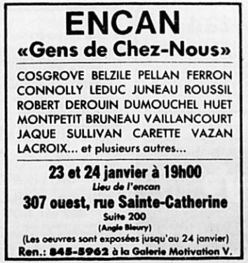 Encart publicitaire, La Presse (Montréal), 23 janvier 1982.
