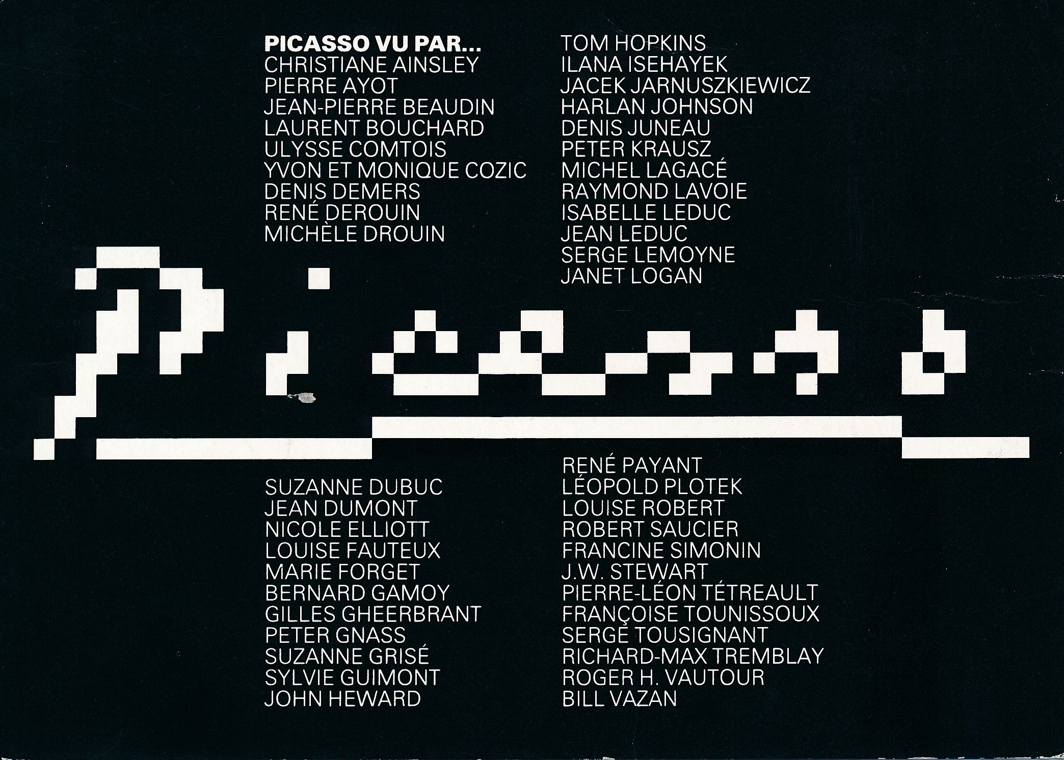 Carton d’invitation de l’exposition Picasso vu par..., Galerie 13, Montréal, 1985.