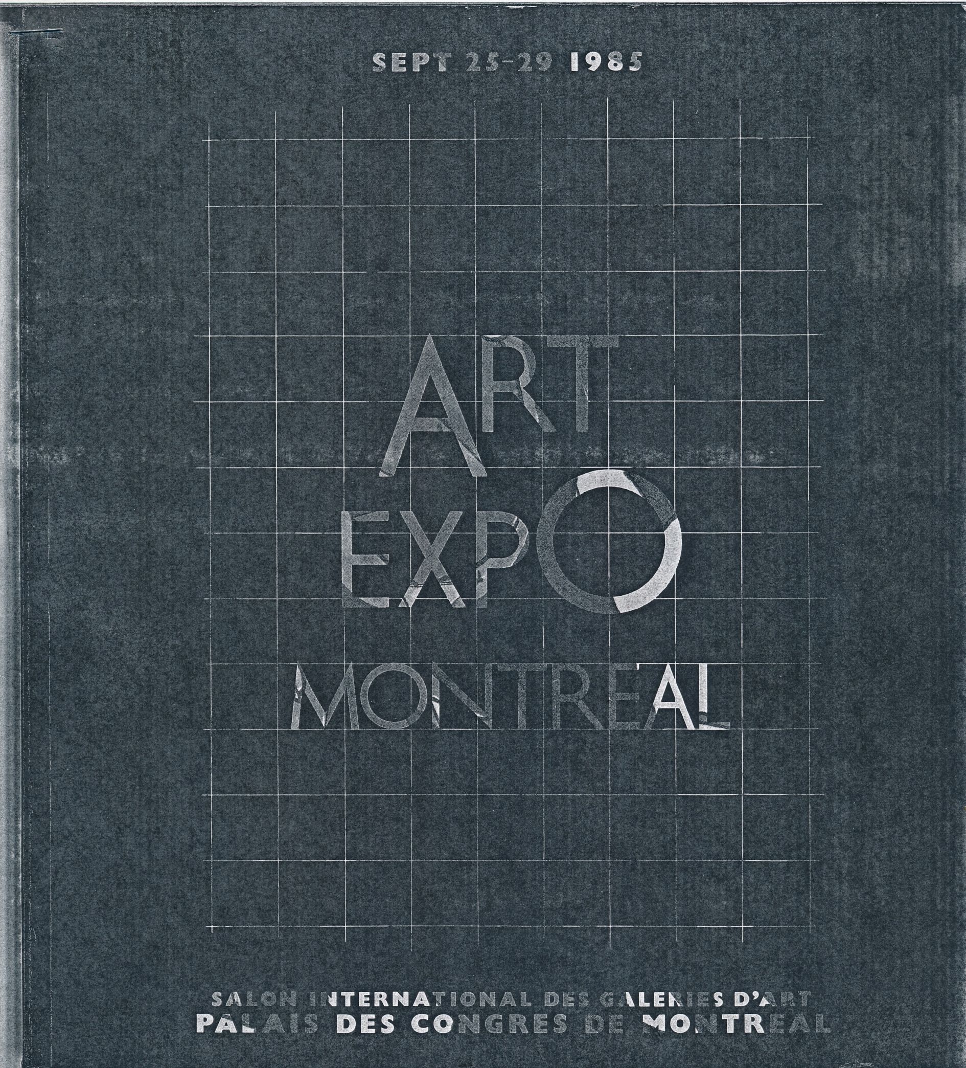 Couverture du catalogue d’exposition Art Expo Montréal. Salon international des galeries d’art, 1985.