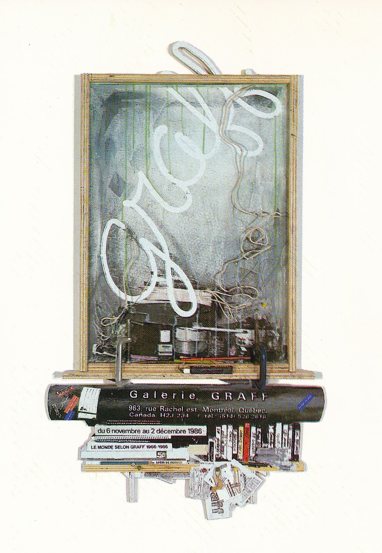 Carton d’invitation de l’exposition Rétrovision. Les artistes de la Galerie, Galerie Graff, Montréal, 1986. Recto.