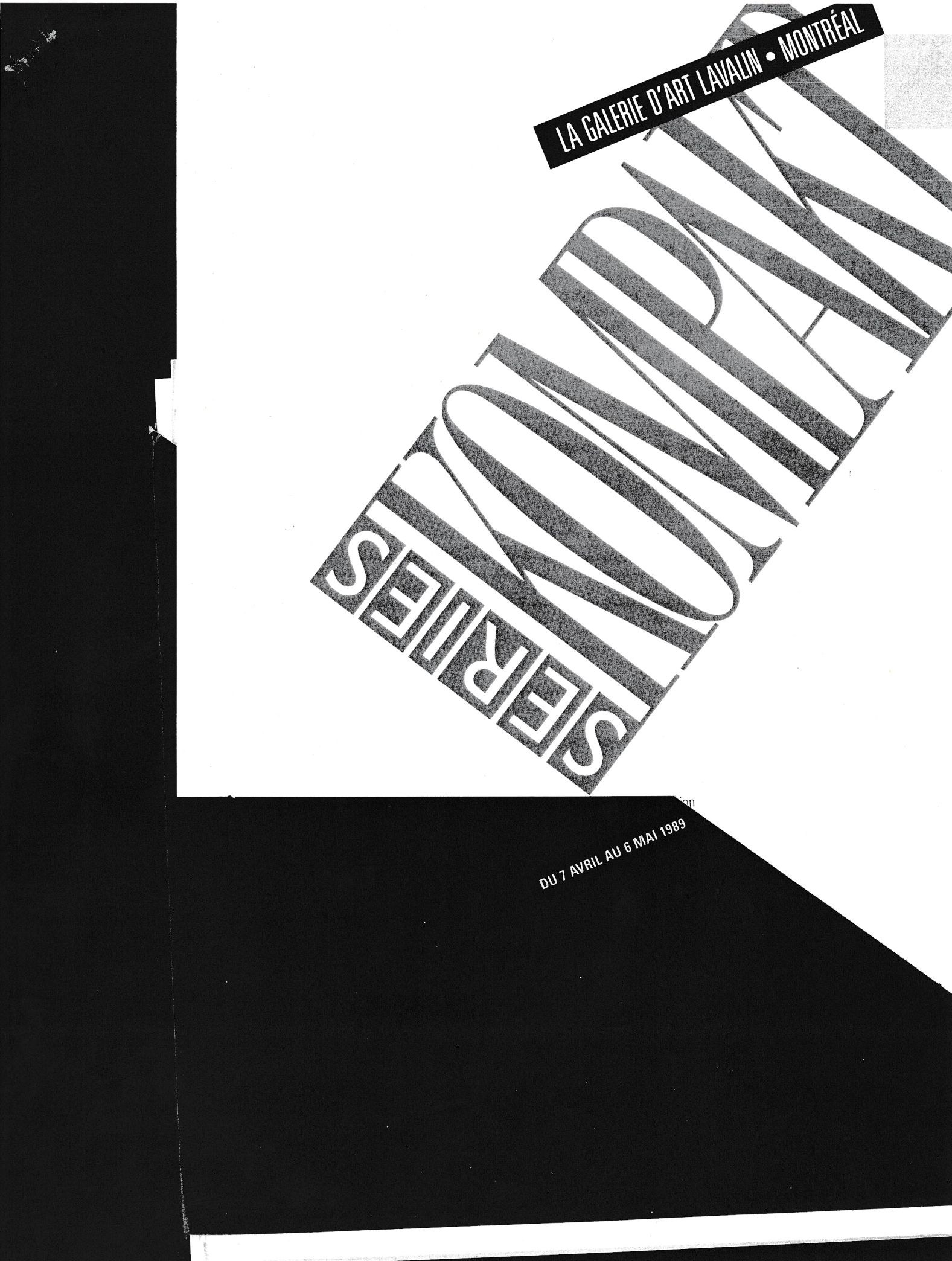 Carton d’invitation de l’exposition Séries Kompakt, La Galerie d'art Lavalin, Montréal, 1989.