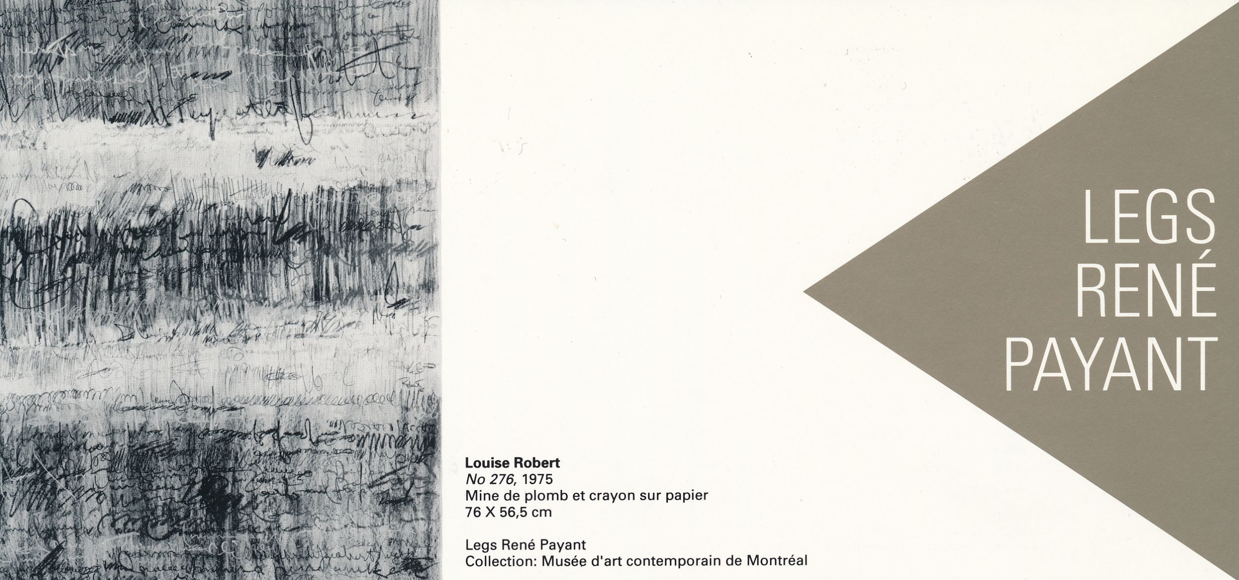 Carton d’invitation de l’exposition Legs René Payant. Recto.