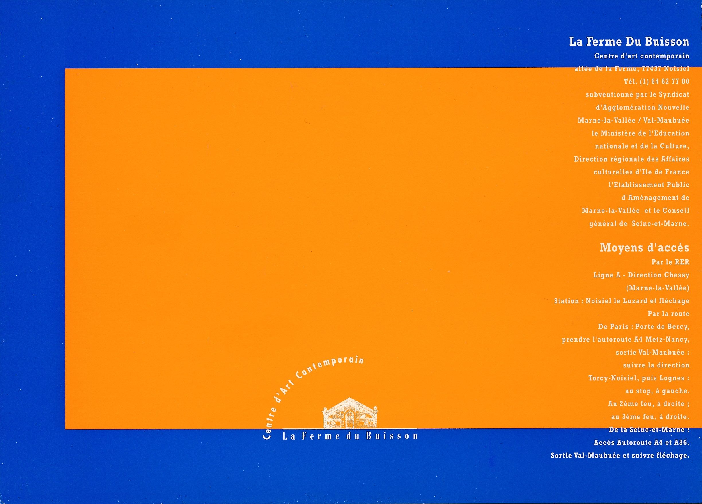 Carton d'invitation de l’exposition - Art actuel. Présences québécoises, Château de Biron, Biron, Dordogne, France, 4 juillet-11 octobre. Recto.