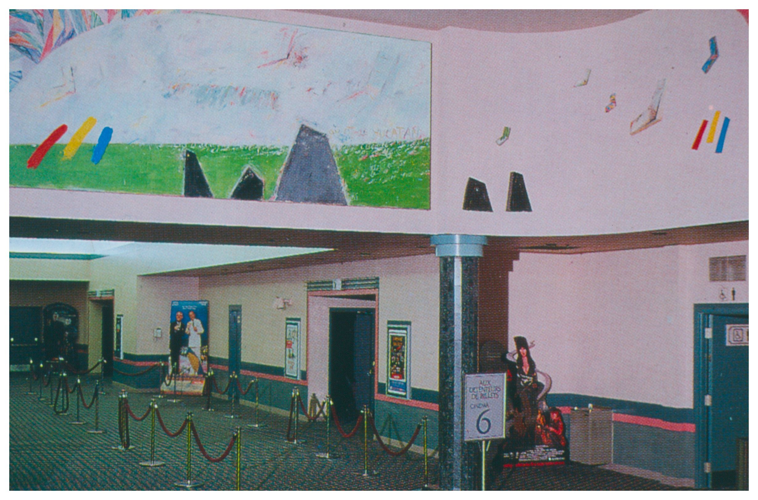 Œuvre commandée par la Cineplex Odeon Corporation et installée au Cinéplex Odéon du Carrefour Laval, Laval, le 29 août 1986.